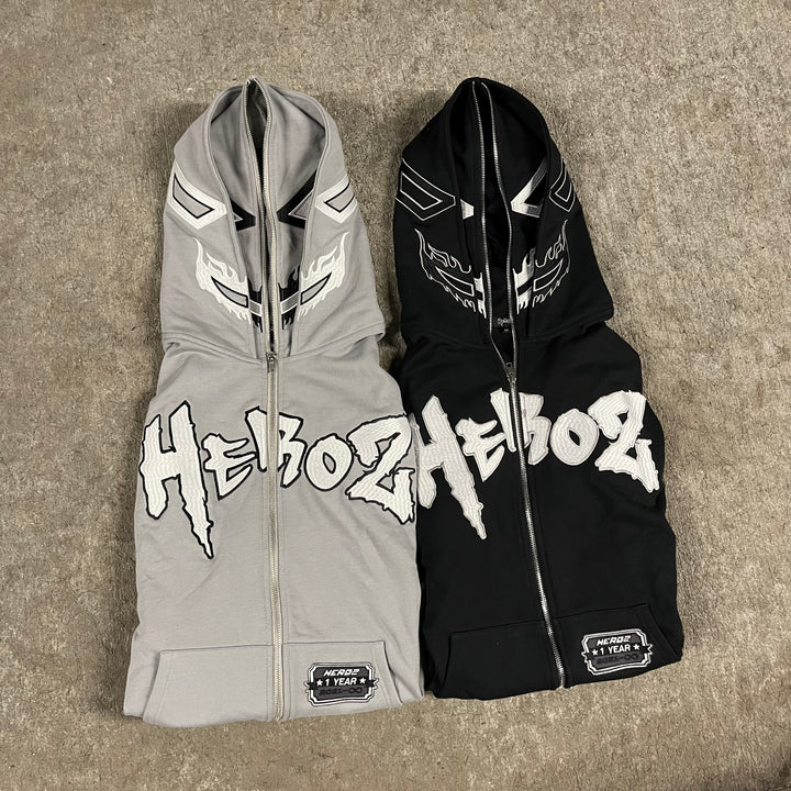 Double Hood Full Zip - Gray