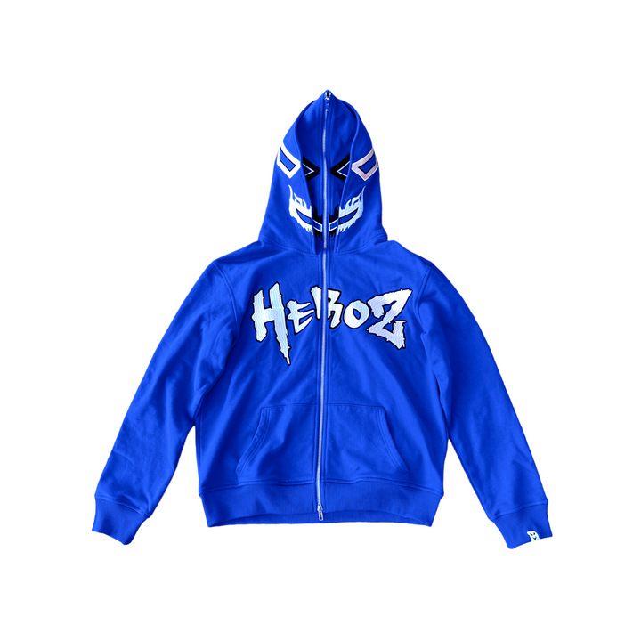Double Hood Full Zip - Blue