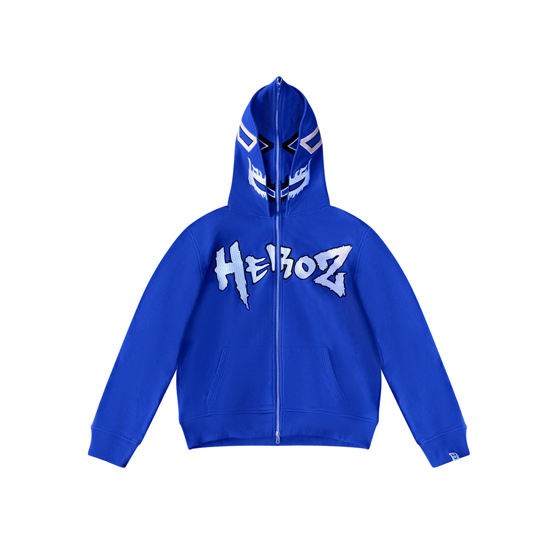 Double Hood Full Zip - Blue