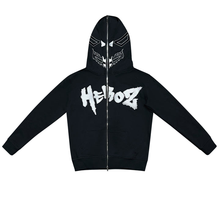 Double Hood Full Zip - Black